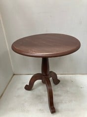 2 X STONE THE CROWS SIDE TABLE-ANTIQUE BROWN DISTRESSED - HEIGHT 45CMS - TOTAL RRP £180