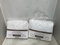 2 X JOHN LEWIS COTTON QUILTED MATTRESS PROTECTOR - MIXED SIZES - KING AND SMALL DOUBLE