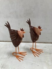 48 X STONE THE CROWS MD DARK WOBBLY HEN ON FEET - HGT 20CM