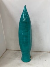 3 X STONE THE CROWS LARGE WALL STEM VASE - TEAL - TOTAL RRP £270