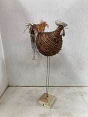 8 X STONE THE CROWS LARGE RATTAN COCKEREL - HEIGHT 59CM - TOTAL RRP £128