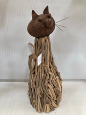 3 X STONE THE CROWS LARGE SITTING CAT - HGT 45CMS