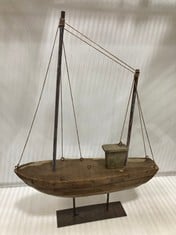 3 X STONE THE CROWS LARGE SAILING BOAT - HGT 53CM