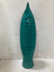 3 X STONE THE CROWS LARGE WALL STEM VASE - TEAL - TOTAL RRP £270