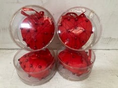 160 X STONE THE CROWS SMALL RED HEART WITH BEADS - WIDTH 8CM - TOTAL RRP £320