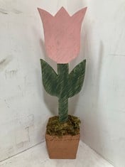 12 X STONE THE CROWS LARGE PINK TULIP POT - HEIGHT 62CM - TOTAL RRP £192