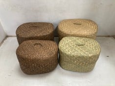 24 X STONE THE CROWS S/3 LOW LIDDED BASKETS - 3 ASSORTED ORTED - TOTAL RRP £288