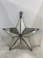 1 X STONE THE CROWS LARGE GLASS STAR LIGHTS (BROKEN GLASS) - HEIGHT 70CMS - TOTAL RRP £175