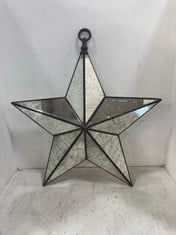 1 X STONE THE CROWS LARGE GLASS STAR LIGHTS (BROKEN GLASS) - HEIGHT 70CMS - TOTAL RRP £175