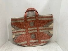 SUPAUL KILIM BASKET - RUST - ONE SIZE - ITEM NO. SB6001 - RRP £110