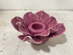 64 X STONE THE CROWS DAHLIA CANDLE HOLDER - FUCHSIA - DIA 9.5CMS - TOTAL RRP £320