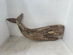 2 X STONE THE CROWS LARGE WHALE WALL ART - LENGTH 48CMS - TOTAL RRP £160