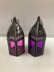 1 X STONE THE CROWS SET OF 24 HEXAGONAL LANTERNS - (H) 14 X (W) 6.5 X (D) 6.5 CM - TOTAL RRP £180