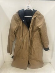 RALPH LAUREN LAUREN RAIN REVERSIBLE COAT IN DARK NAVY/ BIRCH TAN SIZE SMALL - RRP £299