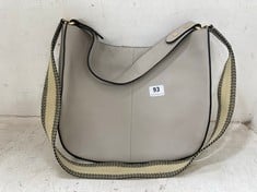 JOHN LEWIS LEATHER FREYA HOBO GYMA HANDBAG IN GREY - £109