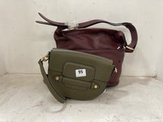 JOHN LEWIS LEATHER KEPLEY RDBU SHOULDER CROSS BODY BAG IN AUBERGINE