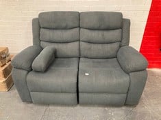 MANUAL 2 SEATER RECLINER SOFA IN DARK GREY FABRIC (ZONE 2)