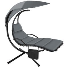 TECTAKE HANGING CHAIR ELARIA - LARGE SUN CANOPY WITH UV-PROTECTION, STURDY - PRODUCT CODE. 405123 - RRP £241 (ZONE 1)