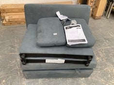 HOMCOM 1 SEATER PULL OUT SOFA BED IN BLUE-GREY FABRIC - MODEL NO. 839-900V70 (ZONE 2)