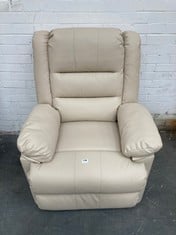 MANUAL RECLINER ARMCHAIR IN CREAM LEATHER (ZONE 2)