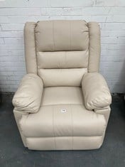 MANUAL RECLINER ARMCHAIR IN CREAM LEATHER (ZONE 2)