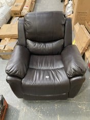 RECLINER DARK BROWN LEATHER ARMCHAIR (ZONE 2)