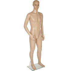 TECTAKE MANNEQUIN - ADJUSTABLE, FULL BODY, LIFE SIZE, REALISTIC PROPORTIONS, GLASS PLATE STAND - PRODUCT CODE. 402662 RRP £143 (ZONE 1)