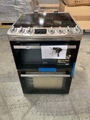 ZANUSSI CERAMIC ELECTRIC COOKER WITH DOUBLE OVEN IN STAINLESS STEEL - MODEL NO. ZCV69360XA - RRP £649 (ZONE 2)