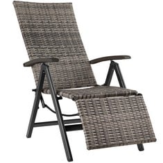 TECTAKE GARDEN CHAIR BRISBANE WITH FOOTREST - PRODUCT CODE. 404577 - RRP £108 (ZONE 1)