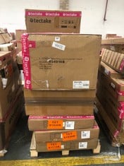 PALLET OF ASSORTED ITEMS / PARTS TO INCLUDE TECTAKE GARDEN FURNITURE LUCCA - OUTDOOR SOFA, 2 ARMCHAIRS, COFFEE SIDE TABLE - PRODUCT CODE. 404916 (BOX 2/2, PART ONLY) (ZONE 1) (KERBSIDE PALLET DELIVER