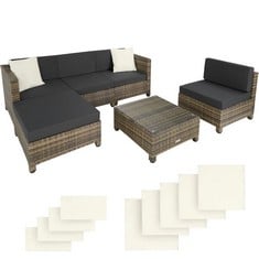 TECTAKE RATTAN GARDEN FURNITURE SET WITH ALUMINIUM FRAME - PRODUCT CODE. 403743 - RRP £506 (ZONE 1) (KERBSIDE PALLET DELIVERY)