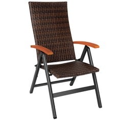 2 X TECTAKE GARDEN CHAIR CANBERRA WITH RECLINING FUNCTION - PRODUCT CODE. 404571 - TOTAL LOT RRP £228 (ZONE 1)