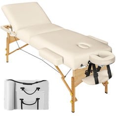 TECTAKE MASSAGE TABLE SOMWANG IN BEIGE - PRODUCT CODE. 404375 - RRP £195 (ZONE 1)