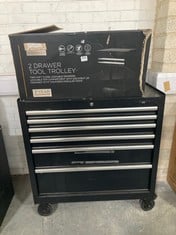 ADVANCED 6 DRAWER TOOL CABINET IN BLACK TO INCLUDE ADVANCED 2 DRAWER TOOL TROLLEY (ZONE 2) (KERBSIDE PALLET DELIVERY) (KERBSIDE PALLET DELIVERY)