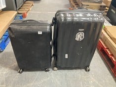 SAMSONITE LARGE HARDSHELL SUITCASE IN BLACK TO INCLUDE JOHN LEWIS MEDIUM HARDSHELL SUITCASE IN BLACK (ZONE 4)