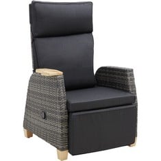 TECTAKE RECLINING GARDEN ARMCHAIR PESCARA - ADJUSTABLE BACKREST & FOOTREST, THICK PADDING - PRODUCT CODE. 405372 - RRP £299 (ZONE 1)