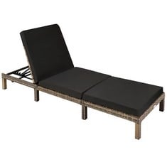 TECTAKE SUN LOUNGER SOFIA - 6-STEP ADJUSTABLE BACKREST, THICK PADDING, UV-RESISTANT - PRODUCT CODE. 403686 - RRP £127 (ZONE 1)