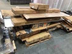 PALLET OF ASSORTED FURNITURE / PARTS TO INCLUDE VIDA DESIGNS VERONICA DOUBLE OTTOMAN BED FRAME (BOX 2/3, PART ONLY) (ZONE 4) (KERBSIDE PALLET DELIVERY)