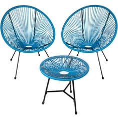 TECTAKE GARDEN TABLE AND CHAIRS SANTANA - RETRO ACAPULCO DESIGN - PRODUCT CODE. 404414 - RRP £130 (ZONE 1)