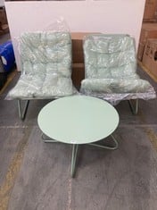 MY GARDEN MGS PADDED BISTRO GARDEN SET IN GREEN - RRP £160 (ZONE 4) (COLLECTION ONLY)