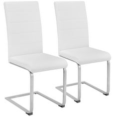 TECTAKE DINING CHAIRS SET - CANTILEVERED, HIGH BACKREST, FLAT STEEL FRAME - PRODUCT CODE. 402550 - RRP £128 (ZONE 1)