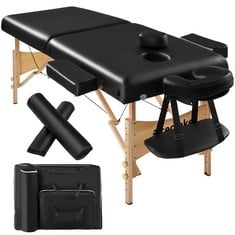 TECTAKE MASSAGE TABLE - 2-ZONE, 7.5 CM PADDING, INCLUDING BOLSTERS, BAG, HEAD- AND ARMRESTS - PRODUCT CODE. 400421 - RRP £182 (ZONE 1)