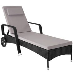 TECTAKE SUN LOUNGER CASSIS RATTAN ALUMINIUM - PRODUCT CODE. 404238 - RRP £128 (ZONE 1)