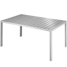 2 X TECTAKE GARDEN FURNITURE TABLE BIANCA - ALUMINIUM, WOOD LOOK, 150 X 90 X 74.5 CM - PRODUCT CODE. 404402 - TOTAL LOT RRP £310 (ZONE 1)