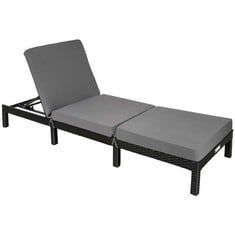 TECTAKE SUN LOUNGER SOFIA - 6-STEP ADJUSTABLE BACKREST, THICK PADDING, UV-RESISTANT - PRODUCT CODE. 402307 - RRP £127 (ZONE 1)