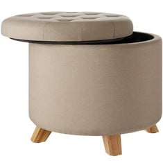 TECTAKE 1 BOX STOOL SUNA IN LINEN LOO - PRODUCT CODE. 403966 (ZONE 1)