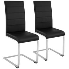 TECTAKE DINING CHAIRS SET - CANTILEVERED, HIGH BACKREST, FLAT STEEL FRAME - PRODUCT CODE. 402549 - RRP £128 (ZONE 1)