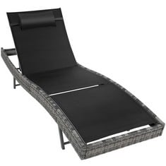 2 X TECTAKE SUN LOUNGER DELPHINE RATTAN - PRODUCT CODE. 403221 - TOTAL LOT RRP £202 (ZONE 1)