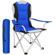 2 X TECTAKE CAMPING CHAIR - PADDED SEAT WITH CARRY BAG - PRODUCT CODE. 401052 - TOTAL LOT RRP £118 (ZONE 1)