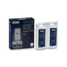 50 X DE’LONGHI ECODECALK MINI DESCALER FOR COFFEE MACHINES TWIN PACK DLSC200, 2X100ML, WHITE.